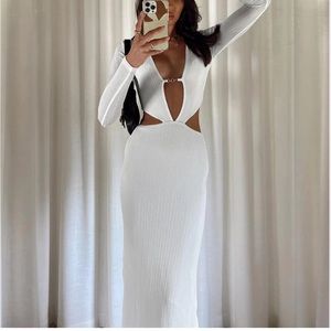 Everton maxi dress white cut out dress
